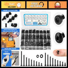 1600Pcs M3 Screw Assortment Kit - 12.9 Grade Hex Socket Bolts, Nuts & Washers fo picture