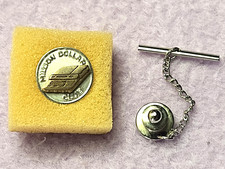 VTG HP HEWLETT PACKARD Million Dollar Club Tie Hat Lapel Pin Gold Tone & Silver picture