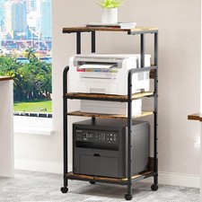 4 Tier Printer Stand with Storage Shelf, Large Tall Printer Cart with Wheels,... picture