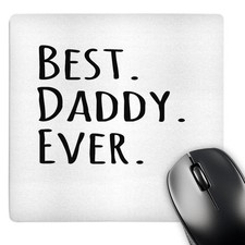 3dRose Best Daddy Ever Funny Fathers Day Black Text 8x8 Inch Mouse Pad picture