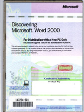 Discovering Microsoft Word 2000 (PC) Microsoft Office Software Sealed w/Key Code picture