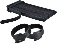 100 Cable Straps black Wire Cord Hook Loop Ties Reusable Fastening Organizer-Lot picture