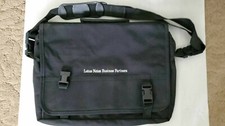 VINTAGE Lotus Notes Business Partner Black Shoulder Tote Briefcase Bag Zipper picture