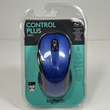 Logitech M510 Control Plus Wireless Mouse Blue Black 7 Button New Sealed picture