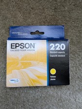 Genuine Epson 220 Yellow Standard Capacity Ink Cartridge - BRAND NEW UNOPENED picture