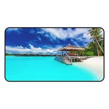 Beach Pad Protector, Tropical Beach Desk Mat, Laptop Desk Pad, Computer Desk Mat picture