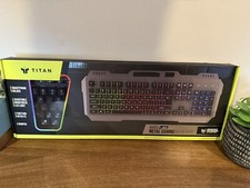 TITAN Wired LED Metal Gaming Keyboard w/Smartphone Holder picture