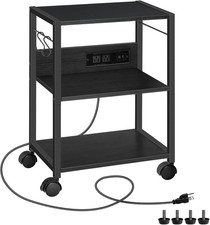 Industrial Printer Cart, 3-Tier Mobile Printer Stand, Rolling Cart with Power picture