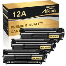 3PK Black Ink Toner Compatible With HP Q2612A 12A LaserJet 1018 3050 3055 M1319F picture