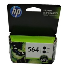 GENUINE HP 564 BLACK TWIN PACK D8J49FN FACTORY OPEN BOX SAVE Ex. Oct 2015 picture