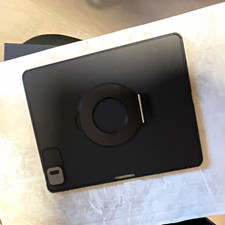 Black Rotating Tablet Case Cover w/ Ring Stand, Hand Strap Stand & Camera Cutout picture