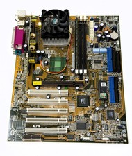 ASUS A7V Rev 1.04 Socket A Motherboard Athlon 1GHz 512MB PC133 CPU Cooler picture
