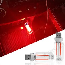 2PCS Car USB Night Light Touch Dimmable LED Filament Lamp, Mini Glass Red picture