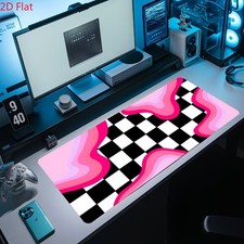 1pc 2D Flat, a Mouse Pad Featuring a Pink Checkerboard Abstract Design, Made o picture