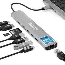 Plugable USB-C Hub 9-in-1: 140W PD, 4K HDMI, Ethernet picture