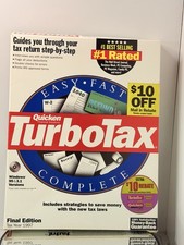 Vintage 1997 TurboTax Complete Final Edition Software CD Windows 95/3.1 CIB  picture