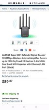 LAOSGE Super WiFi Extender Signal Booster, 1200Mbps WiFi Booster Wireless... picture