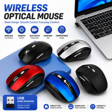 2PCS 7500 2.4GHz Wireless Optical Mouse USB Receiver 1600 DPI for PC Laptop picture