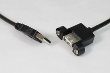 USB 2.0 Panel Mount Cable Single Port Bulkhead Cable Male-Female 10FT picture