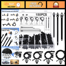 150 Pcs Wire Loom Clips - 15 Sizes Push Mount Cable Management for Cars picture