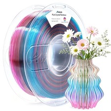 AMOLEN Translucent PLA 3D Printer Filament 1.75mm, Crystal Rainbow, 1KG picture