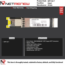 SFP-1G-T-ARISTA  1000BASE-T  1GbE Copper SFP+ Transceiver XVR-00007-02 SFP-1G-T picture
