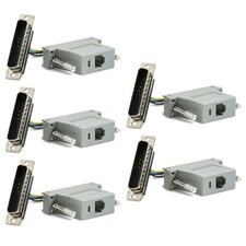 5x DB25 D-Sub 25 Pin Male to RJ12 6P6C Female Parallel Adapter Connector Modular picture