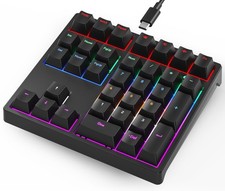34 Keys Mechanical USB Wired Numeric Keypad RGB LED Backlit Blue Switches PC picture