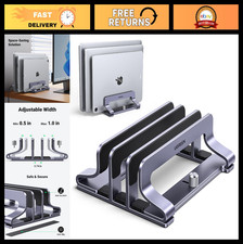 Adjustable 3-Slot Vertical Laptop Stand Holder for MacBook, Dell, HP, Lenovo - U picture