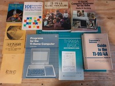 TI-99/4A Vintage Book Lot Basic Programs TI Bitmac ESC Time Lost 101 Tips Game picture