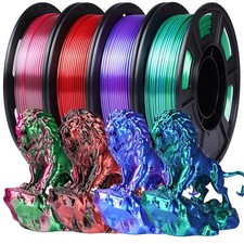 QFOUR 3D Printer Filament, Dual Color Silk PLA+ Filament 1.75mm, 4 x 250g | 3... picture