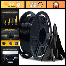 High-Speed 1.75mm PETG Filament Black 1kg Spool for 3D Printers, Accurate +/- 0. picture