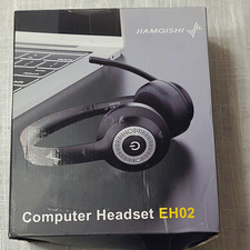 JIAMQISHI EH02 Wireless Bluetooth Headset Noise Cancel Boom Mic USB 3.5mm Black picture