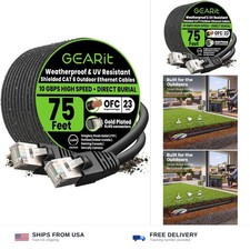 GEARit Cat6 Outdoor Ethernet Cable (75ft) 23AWG Pure Copper, FTP, LLDPE, Wate... picture