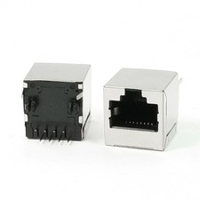 Vertical Mounting 8Pin RJ45 PCB Jack Female Connector 2 Pcs picture