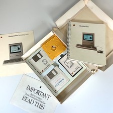 Apple Macintosh Plus Box Set Software Floppy Disks Manual Guided Tour Cassette picture
