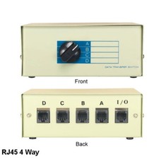 4 Way RJ45 Manual Data Switch Box Rotary Dail Style Network Router Modem PC picture