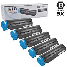 LD 44574701 Black Toner Cartridge Set of 5 for Okidata MB461 MB471 B411dn B431dn picture