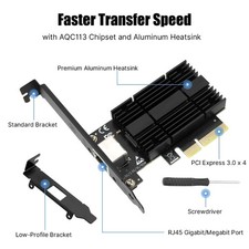 AQC113 10Gbps PCI-E ×4 Ethernet Lan Card RJ45 Port Desktop Adapter Dual Bracket picture
