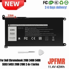 ✅LOT JPFMR Battery For Dell Chromebook 3100 3400 5488 5593 5493 3100 3100 2-in-1 picture