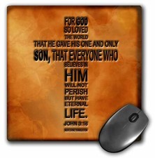 3dRose John 3 16 bible verse embossed on a copper background MousePad picture