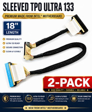 TPO Ribbon Sleeved IDE Cable 18” Dual Device ATA 133 (2-Pack) picture