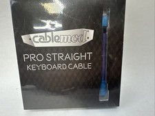 CableMod Pro Straight Keyboard USB Type C Cable Ice Blue  Sleeved Copper Wiring picture