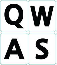 English US Large Letters Keyboard Stickers Non Transparent White Background (Upp picture