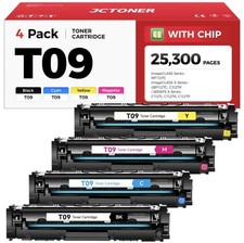JCTONER T09 Complete Toner Set Yellow Magenta Cyan Black Toner Cartridges (4) picture