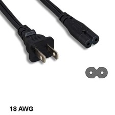 Kentek 10' ft 18 AWG Non-Polarized Power Cord NEMA 1-15P to IEC60320 C7 10A/125V picture