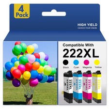 4 Pack T222XL 222XL Replacement Ink Cartridges for Epson WF-2960 XP-5200 Printer picture