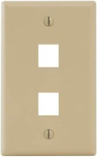 ICC Classic Faceplate with 2 Ports for EZ/HD Style in Single Gang, Ivory picture
