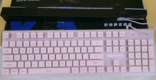 EWEADN GX710S Backlit Wired USB Keyboard Pink Metal Panel Pudding Keycaps picture