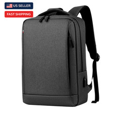 Slim Anti Theft Laptop Backpack USB Port Waterproof Travel Business Bag 15.6 picture